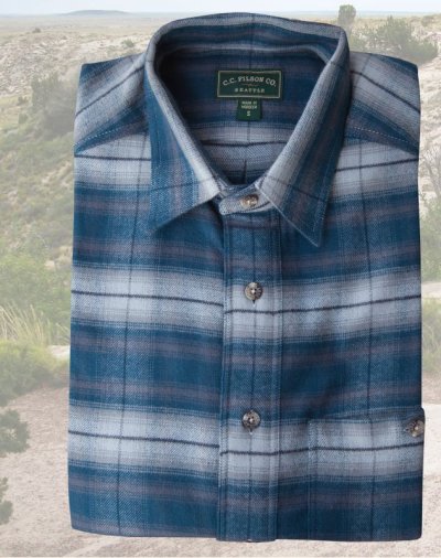 画像1: フィルソン 長袖 フランネルシャツ（ブルーマルチ）S/Filson Flannel Shirt