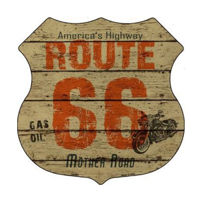 画像1: ルート66 ヴィンテージ ハイウエイ メタルサイン/Metal Sign Route 66