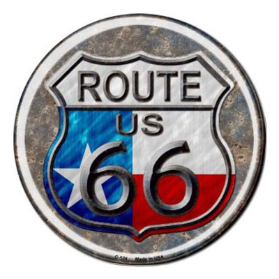 画像1: テキサス ルート66 メタルサイン/Metal Sign Route 66