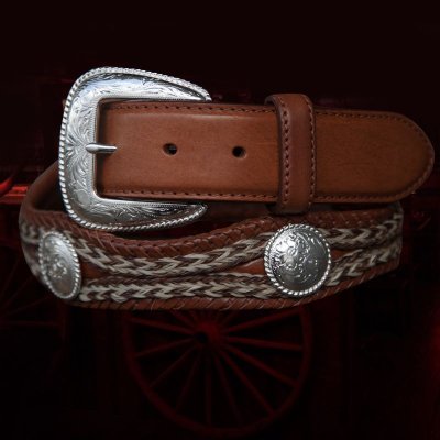 画像2: トニーラマ ホースへアー コンチョ ベルト（ブラウン）42/Tony Lama Mustang Scallop Belt(Brown)