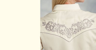 画像2: ローパー 刺繍 ウエスタン シャツ（長袖/クリーム・シルバー）/Roper Long Sleeve Western Shirt(Women's)