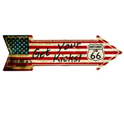 画像1: アメリカンフラッグ ルート66 アロー メタルサイン/Route 66 Metal Sign