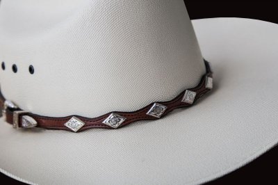 画像2: レザー ハット バンド（ブラウン・シルバー）/Leather Hat Band(Brown)