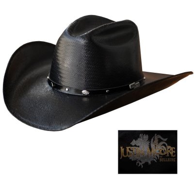 画像1: ブルハイド ウエスタン ストローハット（ハンクイット50X ブラック）/Bullhide Western Straw Hat Justin Moore Hank It 50X