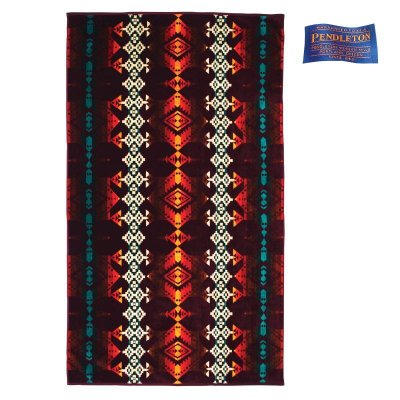 画像1: PENDLETON ペンドルトン ジャガードバスタオル/Pendleton Jerome Spa Towel(Maroon)