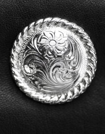 画像1: フローラル ロープエッジ コンチョ 31mm シカゴスクリュー/Concho Chicago Screw