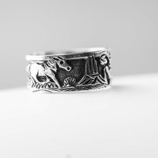 画像2: ホーススタイル ナバホ ハンドメイド シルバーリング 16号・17.5号/Navajo Handmade Ring Horse Style (2)