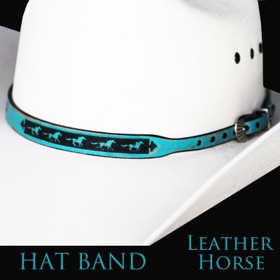 画像1: ホース レザー ハット バンド（ターコイズ）/Leather Hat Band(Horse Turquoise)