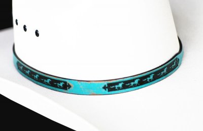 画像2: ホース レザー ハット バンド（ターコイズ）/Leather Hat Band(Horse Turquoise)