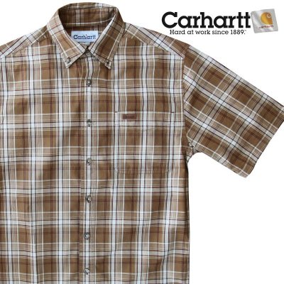 画像2: カーハート 半袖 シャツ（ブラウン）/Carhartt Plaid Shortsleeve Shirt(Brown)