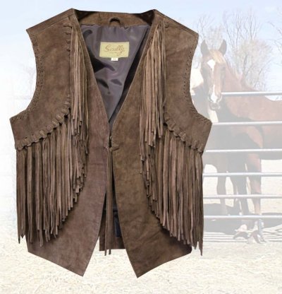 画像1: スカリー ウエスタン フリンジ ベスト（ブラウン）XS/Scully Western Fringe Vest(Women's)