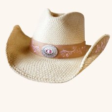 画像1: ブルハイド ウエスタン ストローハット（ビコーズオブユー）/BULLHIDE Western Straw Hat Because of You (1)