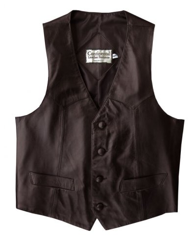 画像1: コンチネンタル レザー ウエスタン レザーベスト（エスプレッソ）/Continental Leather Fashions Western Leather Vest(Espresso)