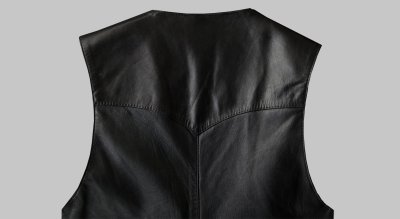 画像2: コンチネンタル レザー ウエスタン レザーベスト（ブラック）/Continental Leather Fashions Western Leather Vest(Black)