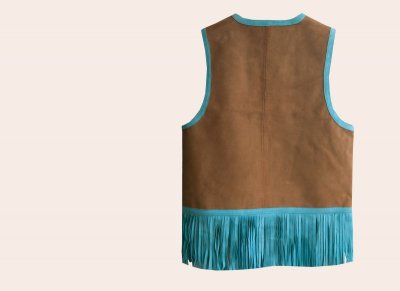 画像2: スカリー ラムレザー フリンジ ベスト（ブラウン・ターコイズ）M/Scully Fringe Vest(Women's)