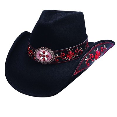 画像1: ブルハイド カウガール ウール ハット オールフォーグッド（ブラック・レッド）/Bullhide Wool Cowgirl Hat All For Good(Black/Red)