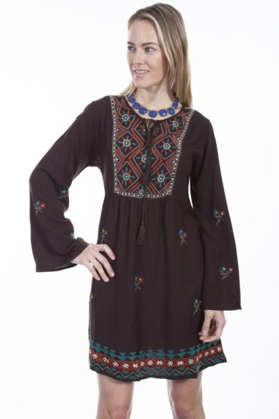 画像1: ボヘミアン トラディショナル刺繍 ワンピースS/Bohemian traditional embroidered dress(Women's)