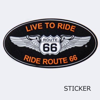 画像1: ビニール ステッカー ルート66 LIVE TO RIDE（ブラック）/Sticker