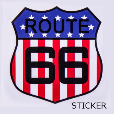 画像1: ビニール ステッカー ルート66・USAフラッグ/Sticker