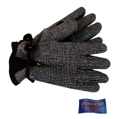 画像1: ペンドルトン ウール レザーグローブ（手袋）グレーチェックL/Pendleton Wool Gloves
