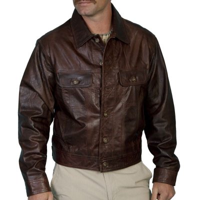 画像2: スカリー ラムレザー ジージャンスタイル ジャケットL/Scully Lambskin Jean Jacket(Chestnut)