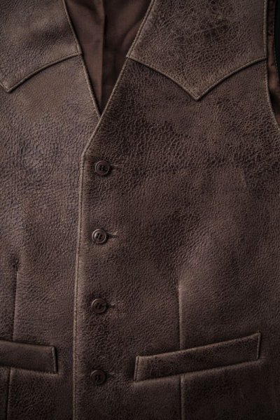 画像3: スカリー ウエスタンヨーク ラムレザー ベスト（ブラウン）/Scully Leather Vest