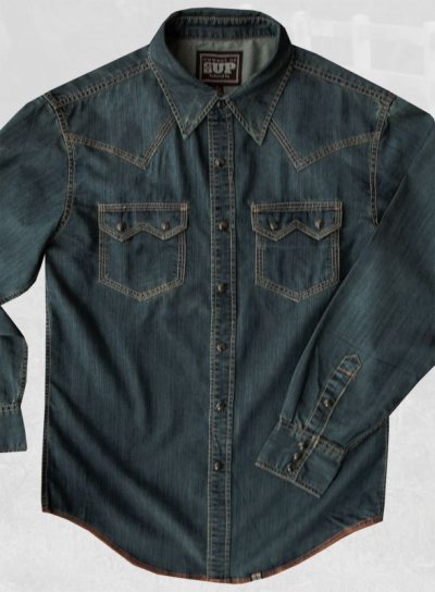 画像2: ビンテージウォッシュ ウエスタン デニム シャツ（インディゴ）L/Western Denim Shirt