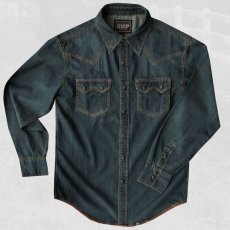 画像2: ビンテージウォッシュ ウエスタン デニム シャツ（インディゴ）L/Western Denim Shirt (2)