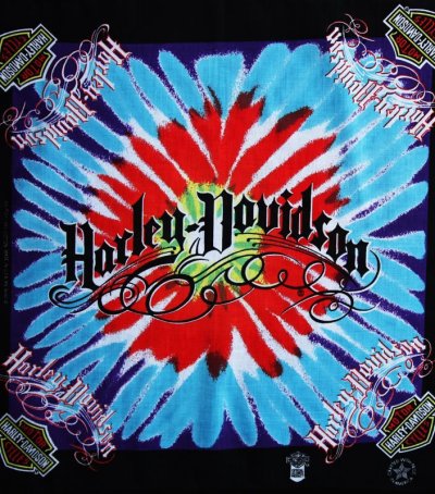 画像1: ハーレーダビッドソン バンダナ（ブラック・Harley-Davidson ターコイズ レッド）/Harley Davidson Bandana