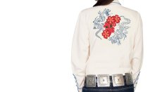 画像3: スカリー 刺繍 ウエスタン シャツ（長袖/クリーム・赤い花）M/Scully Long Sleeve Western Shirt(Women's) (3)