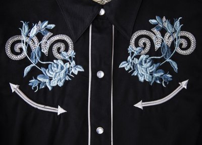 画像2: ローパー 刺繍 ウエスタンシャツ ブラック・ブルーローズ（長袖/レディース）/Roper Long Sleeve Western Shirt(Women's)