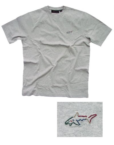 画像1: グレッグノーマン フィッシュ 半袖 Ｔシャツ（ライトグレー）/Greg Norman T-shirt