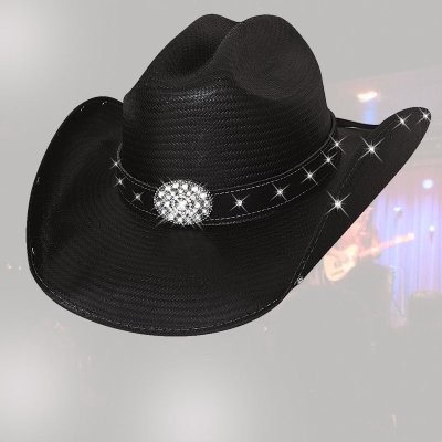 画像2: ブルハイド テリークラーク コレクション ラインストーン ストローハット（ブラック）/Bullhide TERRI CLARK Collection Straw Hat (Black)