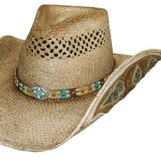 画像1: ハンドウーブン パナマ カウガール ストローハット（ナチュラル）M/Genuine Panama Hand Woven Straw Hat (Natural) (1)