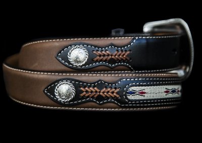画像2: ウエスタン レザーベルト（コンチョ＆リボン ブラウン・ブラック）/Western Leather Belt