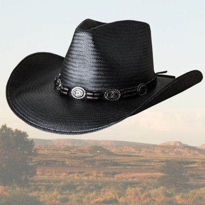 画像1: ブルハイド ウエスタン ストローハット（ブラック ヒルズ）/BULLHIDE Western Straw Hat BLACK HILLS(Black)