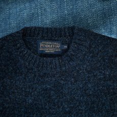 画像2: ペンドルトン シェトランド ウール セーター（インディゴヘザー）XS/Pendleton Shetland Wool Sweater Indigo Heather (2)