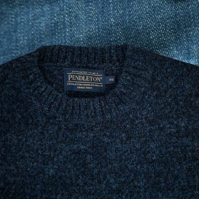 画像2: ペンドルトン シェトランド ウール セーター（インディゴヘザー）XS/Pendleton Shetland Wool Sweater Indigo Heather