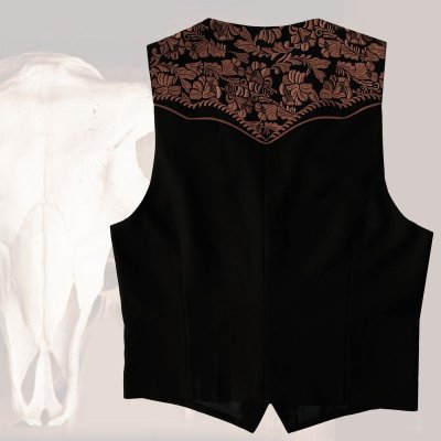 画像2: スカリー ウエスタンヨーク フローラル刺繍 ベスト（ブラック）/Scully Floral Embroidery Vest (Black)