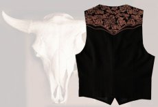 画像3: スカリー ウエスタンヨーク フローラル刺繍 ベスト（ブラック）/Scully Floral Embroidery Vest (Black) (3)