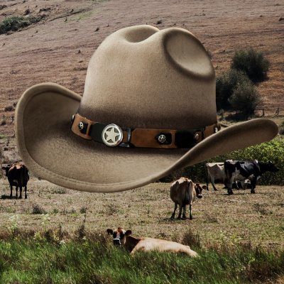 画像1: リトル カウボーイハット・サイズ調整テープ70cmつき（キッズ・サンド）/Lil Cowboy Wool Hat(Sand)