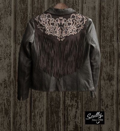 画像2: スカリー レディース フリンジ 刺繍 レザー ジャケット（ブラウン）/Scully Leather Fringe Jacket(Women's)
