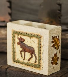 画像2: ハンドペイント ロッジ 歯ブラシホルダー（ムース&リーフ）/Lodge Toothbrush Holder(Moose&Leaf) (2)