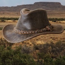 画像1: ヘンシェル ラスティック レザー ハット（ブラウン）/Henschel Leather Hat(Brown) (1)