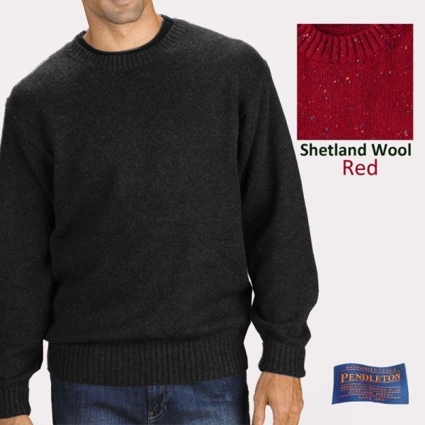 美品　Pendleton ブラック &amp; レッド ウール カーディガン セーター PENDLETON（ペンドルトン） ニット セーター Vネック カーディガン