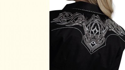 画像2: ローパー 刺繍&ステッチ ウエスタンシャツ ブラック（長袖/レディース）/Roper Long Sleeve Western Shirt(Women's)