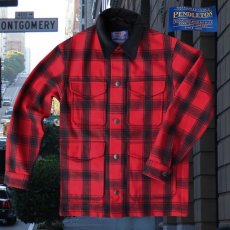 画像1: ペンドルトン ピュアーヴァ－ジンウールストリート クルーザー コート（レッド・ブラック）/Pendleton Street Cruiser Coat (Red Black) (1)