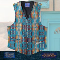 画像1: ペンドルトン U.S.A ヴァ－ジン ウール ベスト（ターコイズ）/Pendleton U.S.A Virgin Wool Vest(Turquoise) (1)