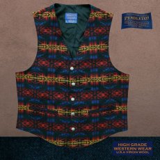 画像1: ペンドルトン U.S.A ヴァ－ジン ウール ベスト（ブラック・ブルー・バーガンディー）L/Pendleton U.S.A Virgin Wool Vest(Black/Blue/Burgundy) (1)