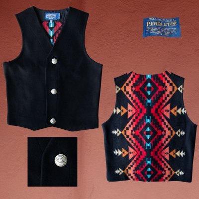 画像1: ペンドルトン ジャパンサイズ ウールベスト（ブラック）jpS/Pendleton Wool Vest(Black)